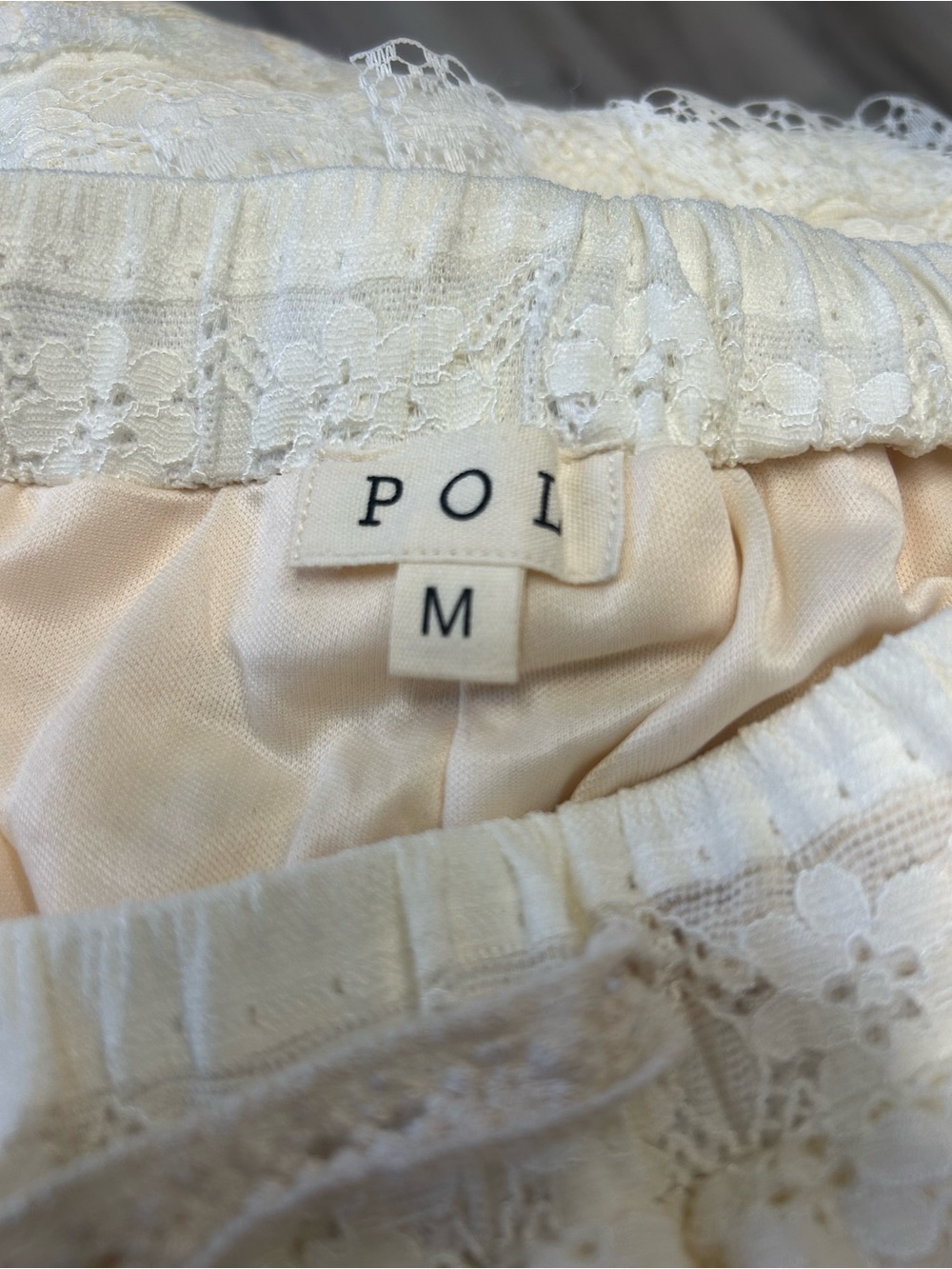POL Cream Lace Ruffled Curtain Panel - Picture 2 of 5